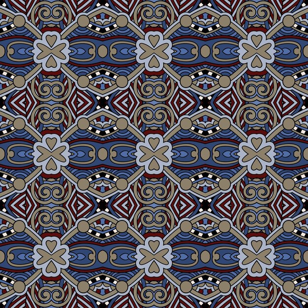Patrón sin costura floral vintage de geometría