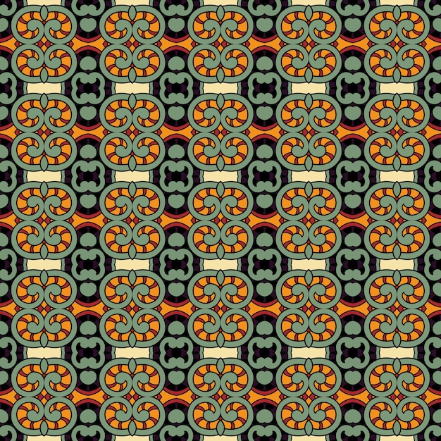 Patrón sin costura floral vintage de geometría