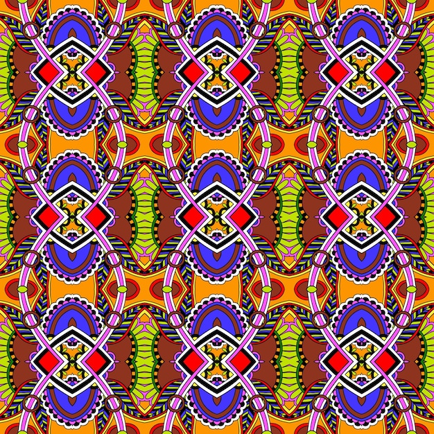 Patrón sin costura floral vintage de geometría