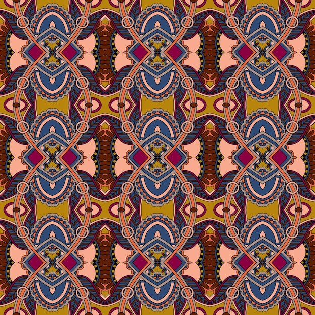 Patrón sin costura floral vintage de geometría