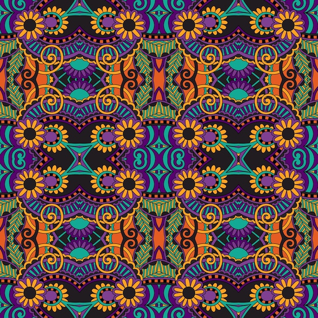 Patrón sin costura floral vintage de geometría