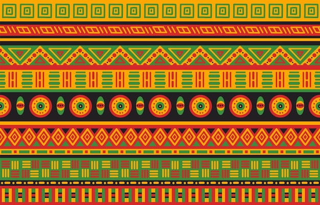 El patrón sin costura de fondo es de color panafricano.