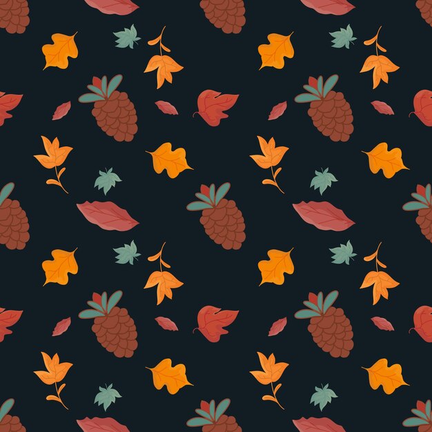 Patrón sin costura Frontera de hojas de otoño Empaque de regalo y álbum de recortes Ilustración vectorial para papel pintado
