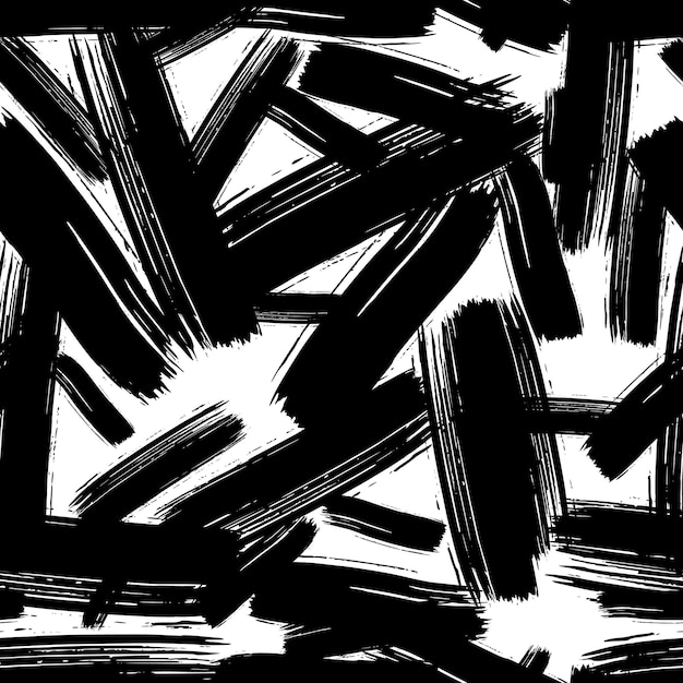 Patrón sin costura con mancha de garabatos oscura dibujada a mano sobre fondo blanco textura grunge abstracta ilustración vectorial