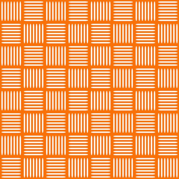 Patrón sin costura naranja con grupo blanco de líneas Diseño de alfombra patrón sin costuras