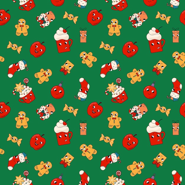 Patrón sin costura de Navidad Diseño para el embalaje de papel tapiz textil de tela