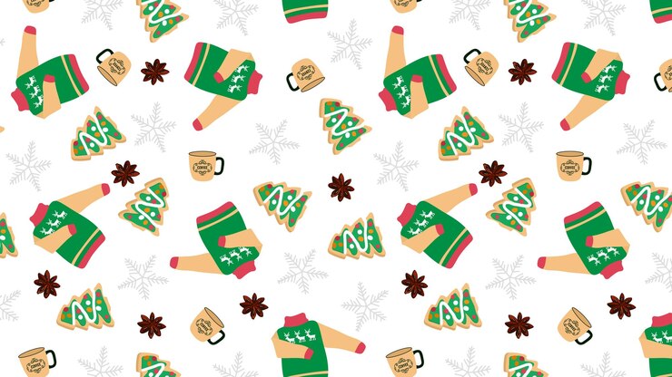 Vector patrón sin costura de navidad o año nuevo empaque de regalo o impresión en tela