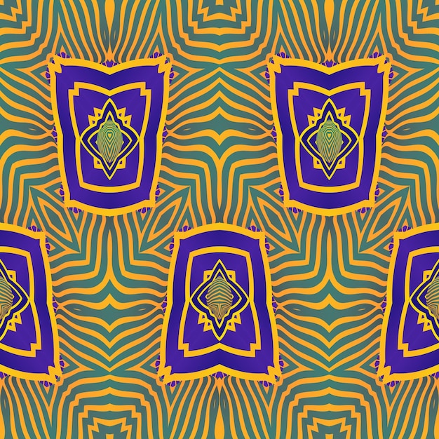 Patrón sin costura con ornamento tribal azteca Ilustración vectorial