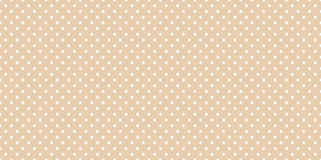 Patrón sin costura de puntos polka Puntos blancos en fondo beige repetido Modelo de muestra para textil