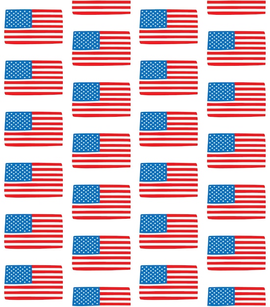 Patrón sin costura vectorial de la bandera estadounidense de Estados Unidos