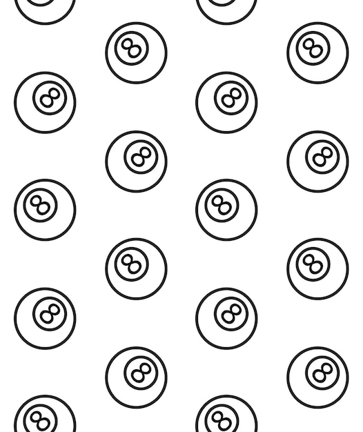 Patrón sin costura vectorial de bola de bolos plana 8