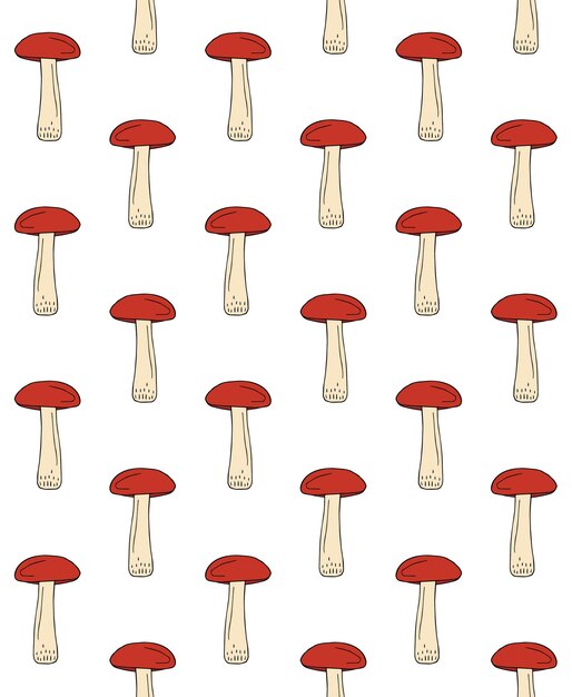 Patrón sin costura vectorial de boletus de copa