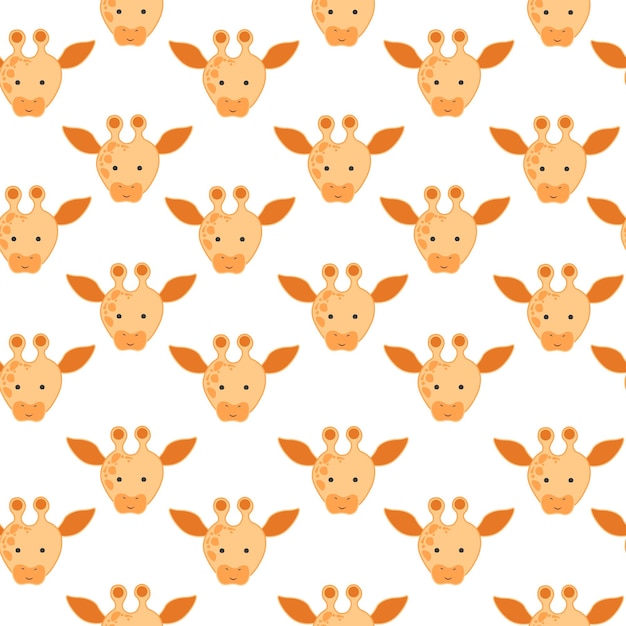 patrón sin costura vectorial con dibujos animados de jirafa kawaii lindo para el fondo