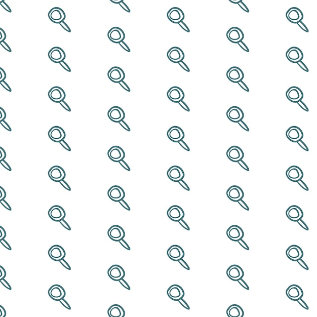Patrón sin costura vectorial Fondo de lupa dibujado a mano en blanco