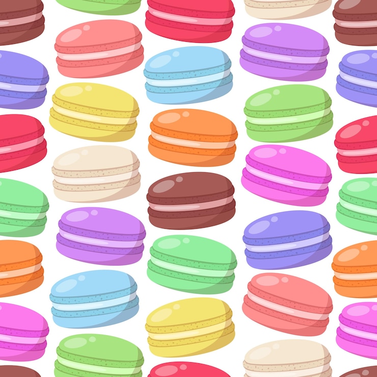 Vector patrón sin costura vectorial con macarrón francés