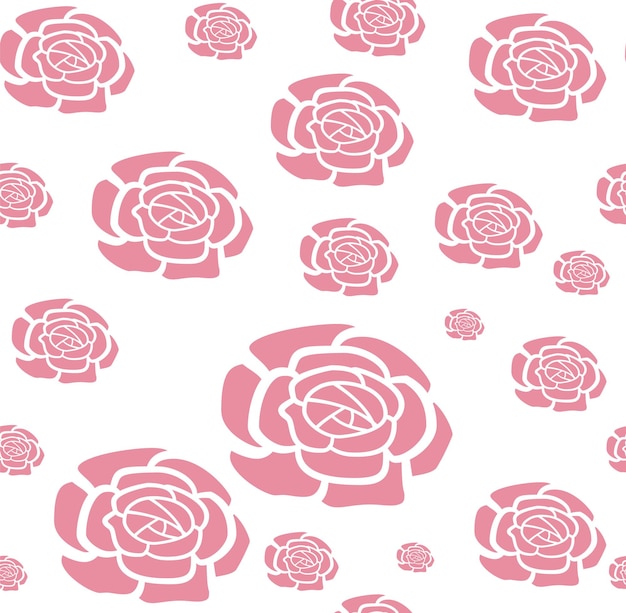 Patrón sin costura vectorial con rosas estilizadas de contorno. Hermoso fondo floral. Se puede utilizar para textiles, portadas de libros, embalajes, invitaciones a bodas.