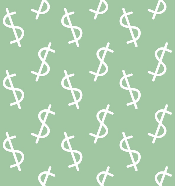 Patrón sin costura vectorial del signo de dólar