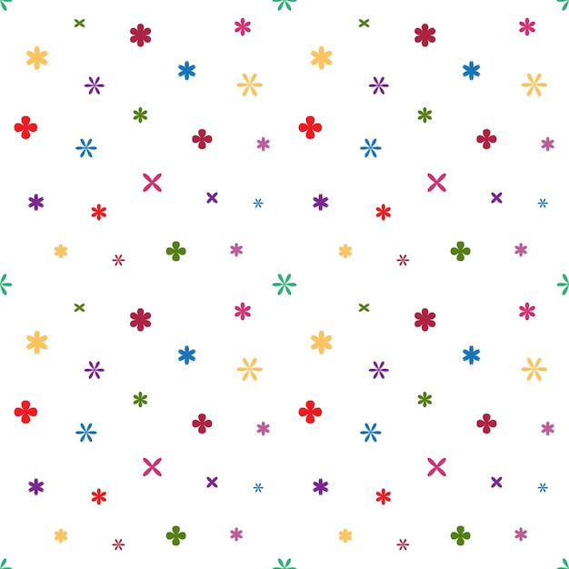 Patrón sin costuras abstractamente colorido con formas geométricas lúdicas en un fondo blanco minimalista