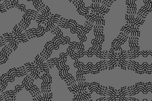 patrón sin costuras abstracto en blanco y negro con la palabra concéntrica en un fondo gris