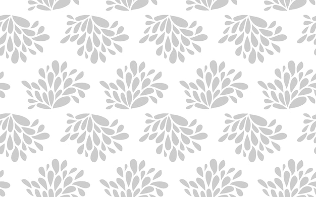 Patrón sin costuras abstracto floral gris blanco tema formas textura vectorial diseño decoración ornamentada