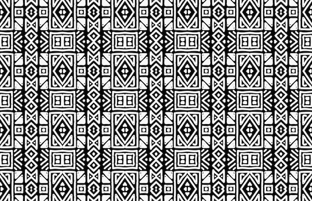 patrón sin costuras abstracto de formas geométricas en blanco y negro sobre un fondo negro