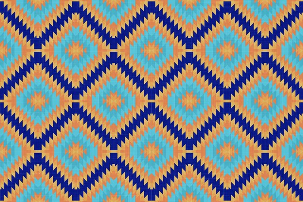 patrón sin costuras abstracto con la imagen de un diamante azul naranja y amarillo
