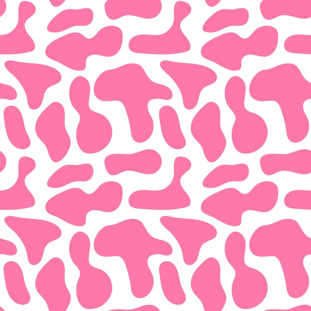 Patrón sin costuras abstracto con manchas rosadas borrosas en un fondo blanco aislado