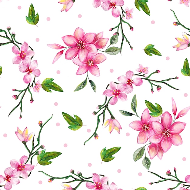 Patrón sin costuras de acuarela con hermosas flores de verano y primavera