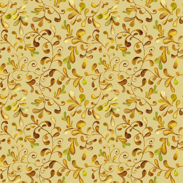 Patrón sin costuras de acuarela con hierbas y flores Fondo floral romántico Diseño de tela