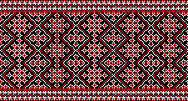Patrón sin costuras de adorno ucraniano en estilo étnico identidad vyshyvanka vector de bordado