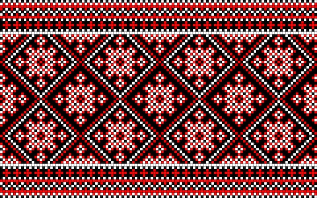 Patrón sin costuras de adorno ucraniano en estilo étnico identidad vyshyvanka vector de bordado