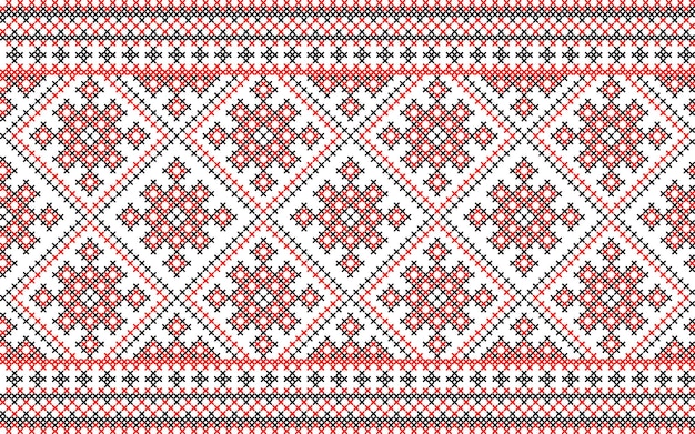 Patrón sin costuras de adorno ucraniano en estilo étnico identidad vyshyvanka vector de bordado