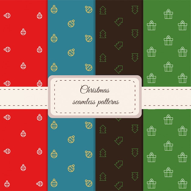 Patrón sin costuras con adornos navideños