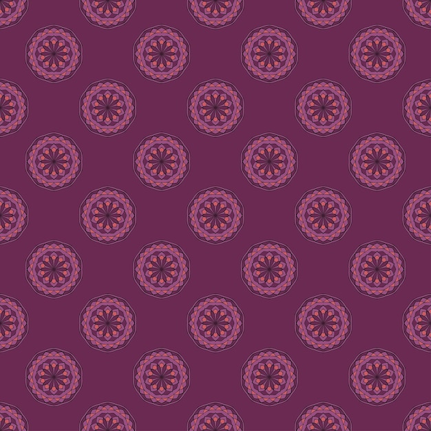 Patrón sin costuras con adornos redondos Textura de diseño gráfico de Mandala Fondo decorativo para papel de regalo de papel tapiz de papel tapiz web textil
