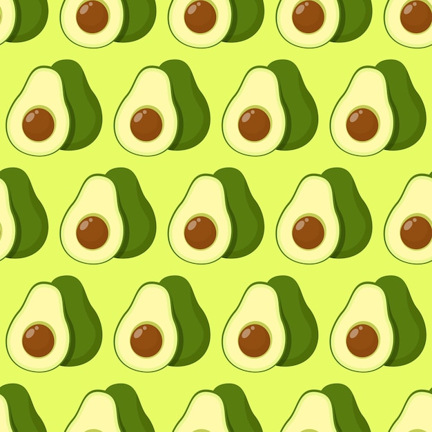 Patrón sin costuras de aguacate verde sobre un fondo verde