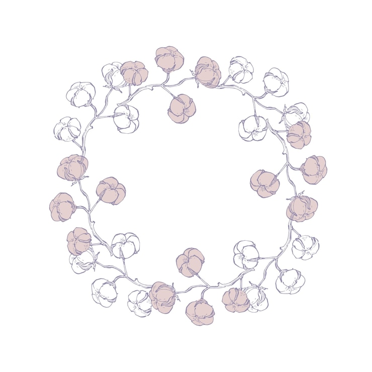 Vector patrón sin costuras con algodón patrones con plantas florales patrón de algodón para la impresión ilustración vectorial