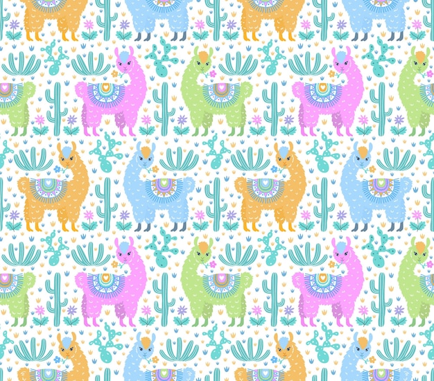 El patrón sin costuras de la alpaca animal