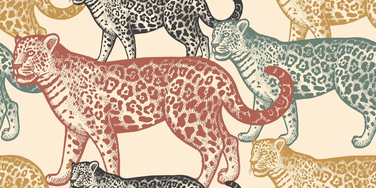 Patrón sin costuras con animal Jaguar