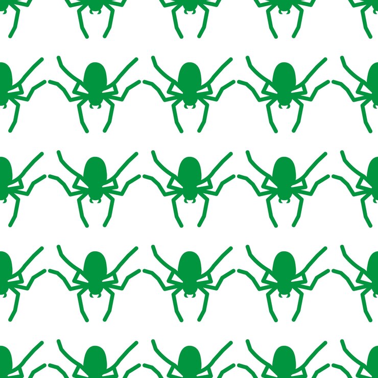 Vector patrón sin costuras de araña sobre un fondo blanco impresión de patrón de insectos en envoltura de papel textil