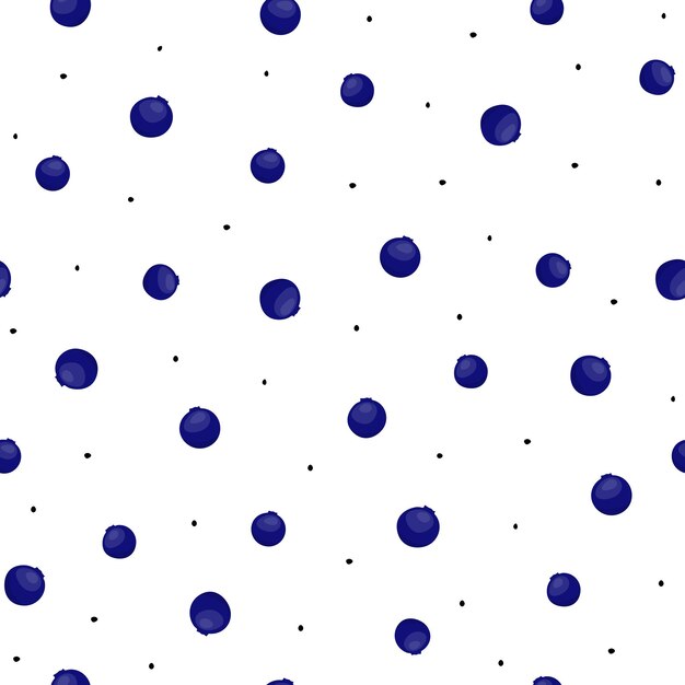 Vector patrón sin costuras de arándanos y puntos adorno para envolver tela de papel vector premium