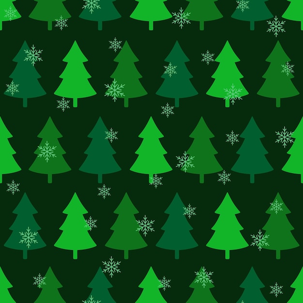Patrón sin costuras con árbol de abeto vacaciones de Navidad Feliz Año Nuevo ilustración vectorial
