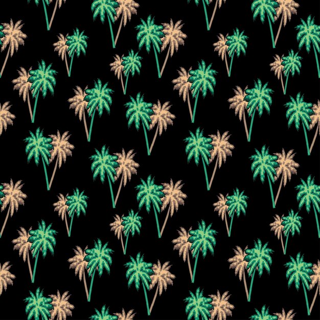 Patrón sin costuras de árbol de palma Vector de fondo de árbol de palmera