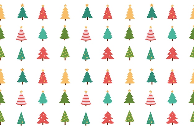 Patrón sin costuras con árboles de Navidad y estrellas Ilustración vectorial