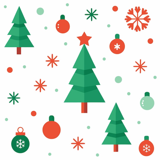 Patrón sin costuras con árboles de Navidad Regalos y bolos Ilustración vectorial