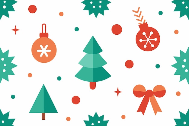 Patrón sin costuras con árboles de Navidad Regalos y bolos Ilustración vectorial
