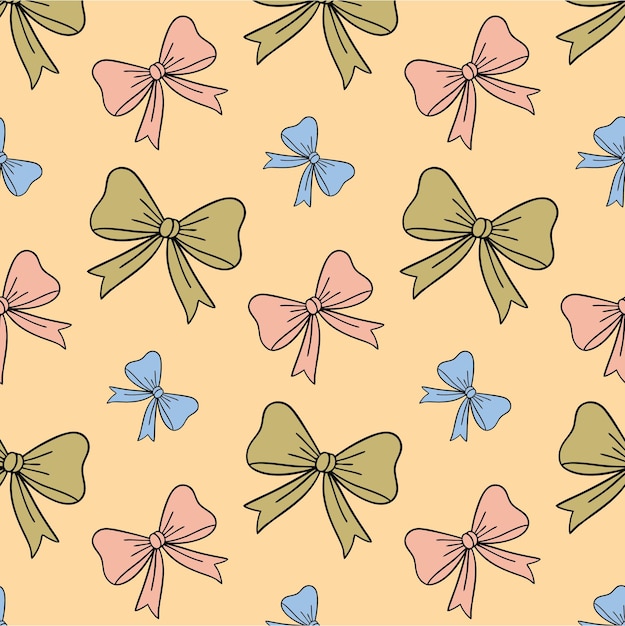 Patrón sin costuras de arco festivo Ilustración vectorial Diseño para telas de fondo de vacaciones