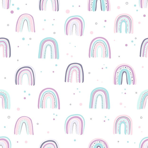 Patrón sin costuras de arco iris