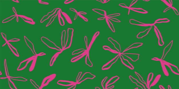 Patrón sin costuras de arte collage abstracto con garabatos florales Fondo de dibujos animados planos orgánicos