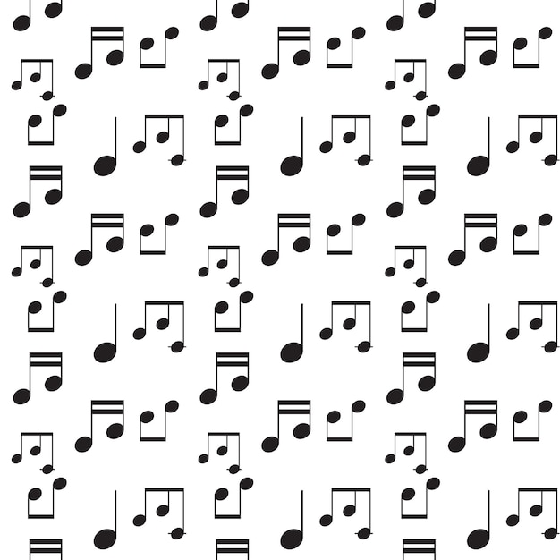 Patrón sin costuras de arte musical monocromo Ilustración de vector de nota musical de fondo de sonido