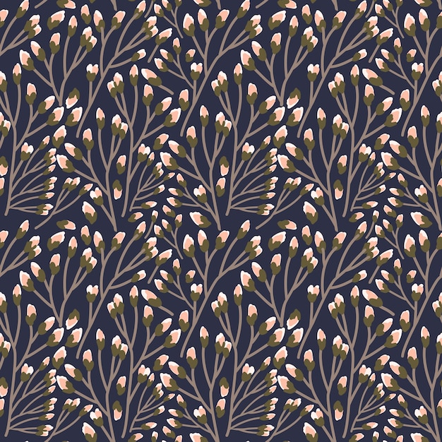 Patrón sin costuras con bayas del bosque y hojas Vector de fondo de patrón floral transparente Ilustración para imprimir Plantilla de moda de papel tapiz
